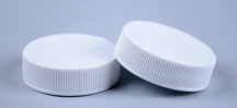 38-400 WHITE RIB SIDE / SMOOTH TOP PP CONTINUOUS THREAD (CT) CAP WITH PS304 LINER