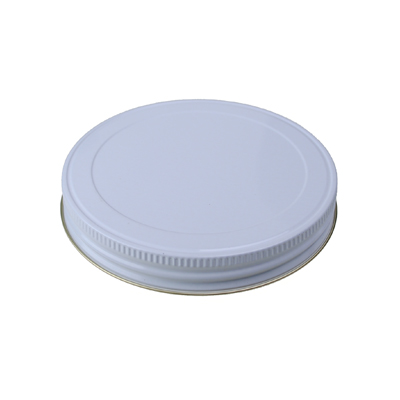 120-400 WHITE THREADS, KNURLS, & CURL TIN-PLATE STEEL TIN-PLATE STEEL CONTINUOUS THREAD (CT) CAP WITH PULP ALUMINUM LINER