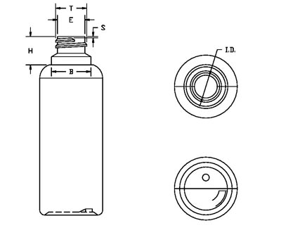 2OZ WHITE CYLINDER HDPE WITH 18MM NECK