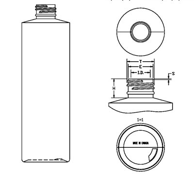 350ML WHITE CYLINDER HDPE WITH 24-410 NECK FINISH