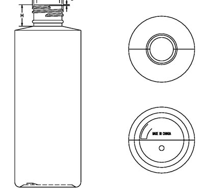 200ML WHITE CYLINDER HDPE WITH 24-410 NECK FINISH