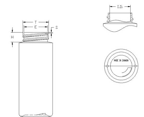 2OZ WHITE CYLINDER WITH 28-400 NECK FINISH