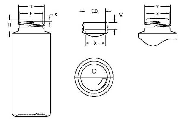 2OZ WHITE CYLINDER LDPE WITH 24-400 NECK FINISH