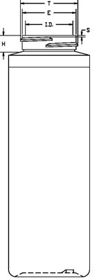 8OZ WHITE TALL CYLINDER HDPE WITH 38-400 NECK FINISH