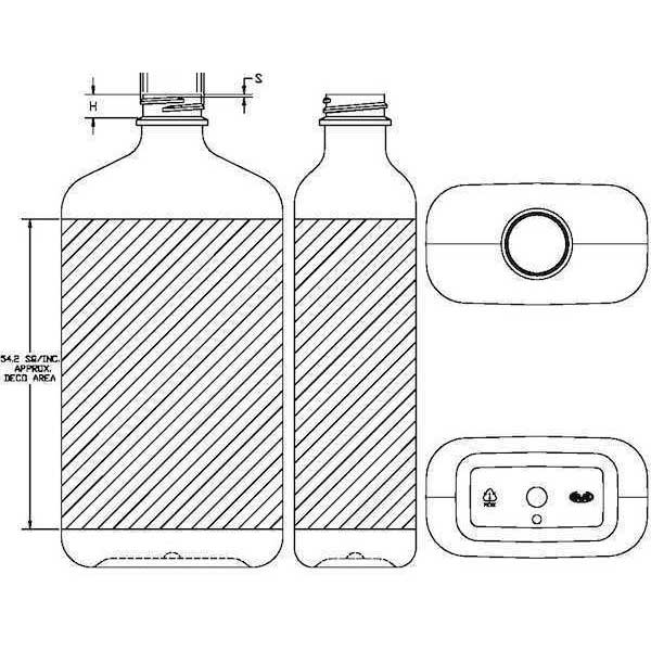 750ML METRIC OVAL PET WITH 28-400 NECK FINISH