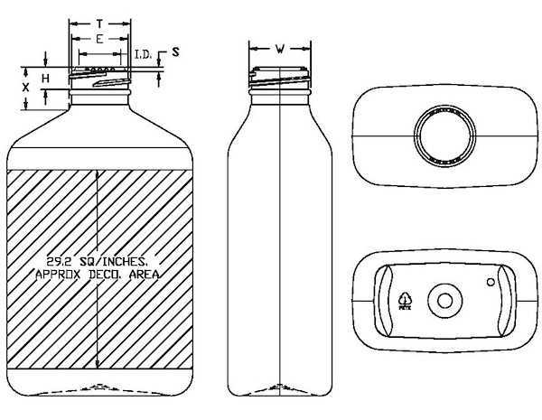 350ML METRIC OVAL PET WITH 28-400 NECK FINISH