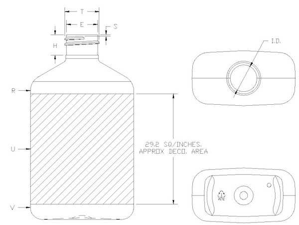 350ML METRIC OVAL PET WITH 28-410 NECK FINISH