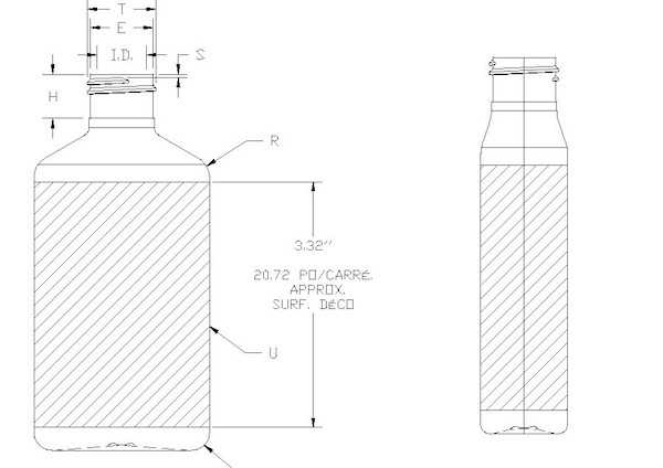 150ML METRIC OVAL PET WITH 24-410 NECK FINISH