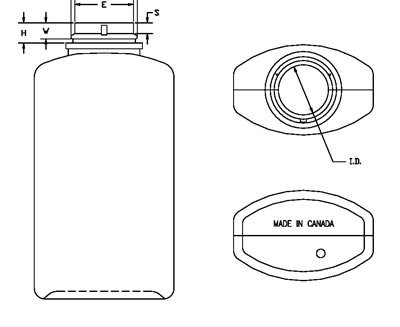 4OZ WHITE POWDER OBLONG HDPE WITH 33-702 NECK FINISH