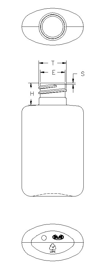 30ML WHITE OVAL LDPE WITH 18-410 NECK FINISH