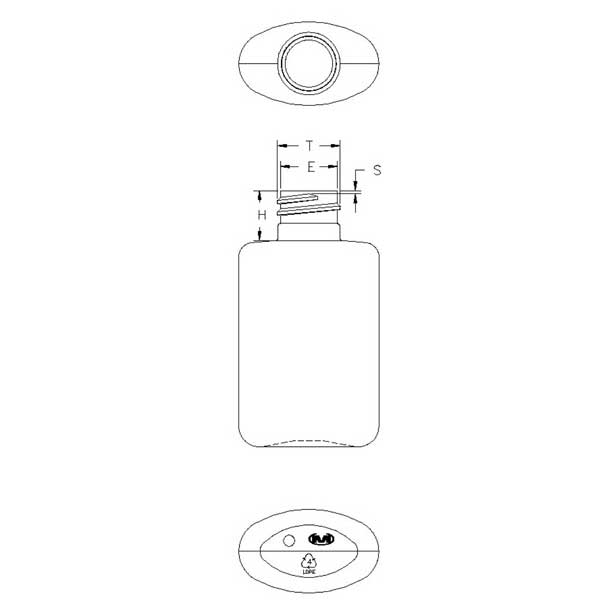 30ML WHITE OVAL HDPE WITH 18-410 NECK FINISH