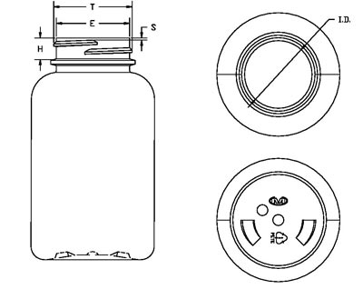 200CC PHARMA ROUND PET WITH 38-400 NECK FINISH