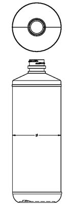1LITER WHITE PROTECTO ROUND HDPE WITH 28-400 NECK FINISH