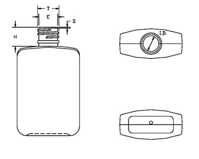 60ML WHITE CLASSIC OBLONG HDPE WITH 18-415 NECK FINISH