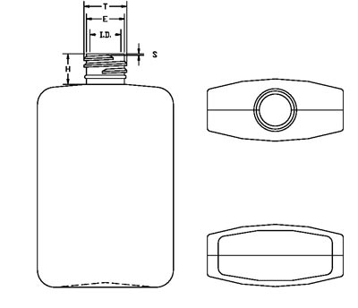 4OZ WHITE CLASSIC OBLONG HDPE WITH 20-410 NECK FINISH
