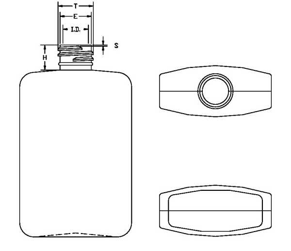 4OZ WHITE CLASSIC OBLONG HDPE WITH 20-410 NECK FINISH