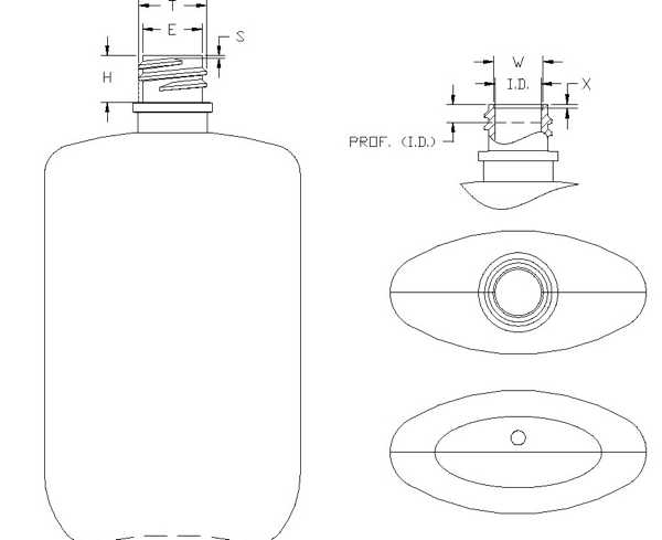 150ML WHITE OVAL HDPE WITH 18-415 NECK FINISH