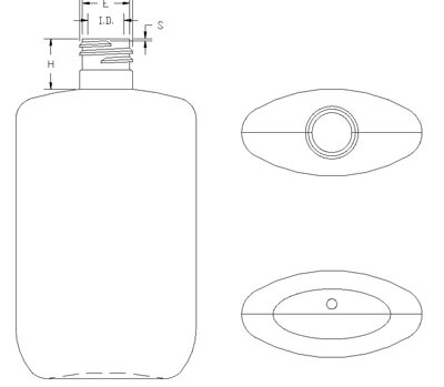 150ML WHITE OVAL HDPE WITH 20-415 NECK FINISH