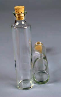 4OZ WHITE OIL SAMPLE ROUND GLASS - CORK FINISH