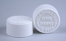 28MM WHITE HDPE TAKE-HOME CHILD RESISTANT CAP (CRC) WITH PS22 LINER