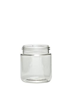 1OZ NATURAL DACOR ROUND PS PLASTIC JAR - 33-400 NECK