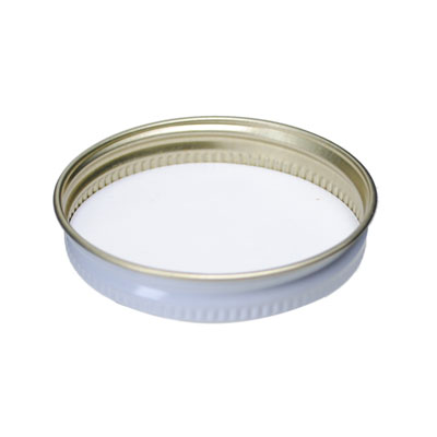 53- 400 WHITE THREAD AND KNURLED EDGE METAL SCREW CAP - PULP AND POLY LINER-detail image
