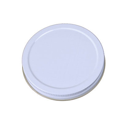 89-400 WHITE THREADS AND KNURLED EDGE METAL SCREW CAP - PULP AND POLY LINER