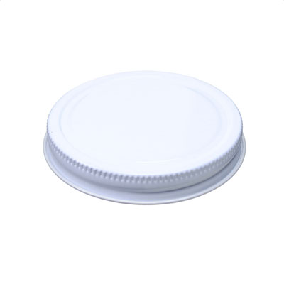 70-400 WHITE THREAD AND KNURLED EDGE METAL SCREW CAP - #817 PLASTISOL LINER