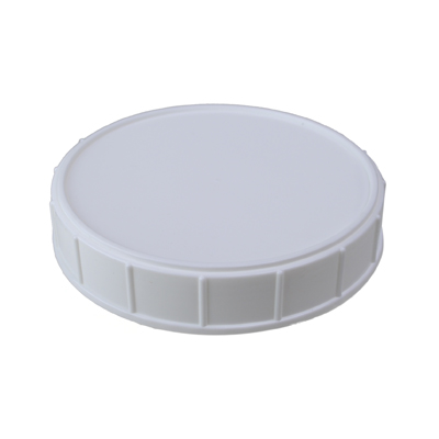 120-400 WHITE THICK RIB SIDE SMOOTH TOP PLASTIC SCREW CAP - F217 LINER