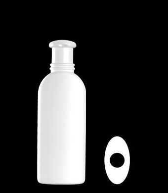 200ML TALL FLAT OVAL HDPE WITH 24MM NECK