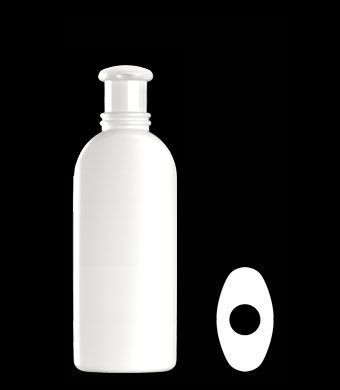 250ML TALL FLAT OVAL HDPE WITH 24MM NECK