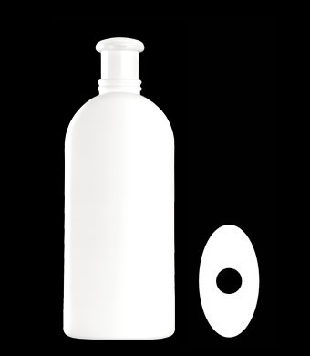 400ML TALL FLAT OVAL HDPE WITH 24MM NECK