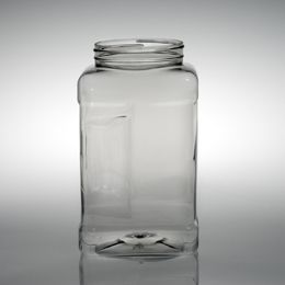 128OZ NATURAL GRIPPED JAR SQUARE PET WITH 110-400 NECK FINISH