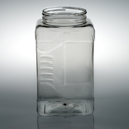 128OZ NATURAL GRIPPED JAR GRIPPED SQUARE JAR PET WITH 110-400 NECK FINISH