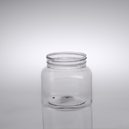 58OZ CLEAR SQUAT JAR SQUARE PET WITH 110-400 NECK FINISH