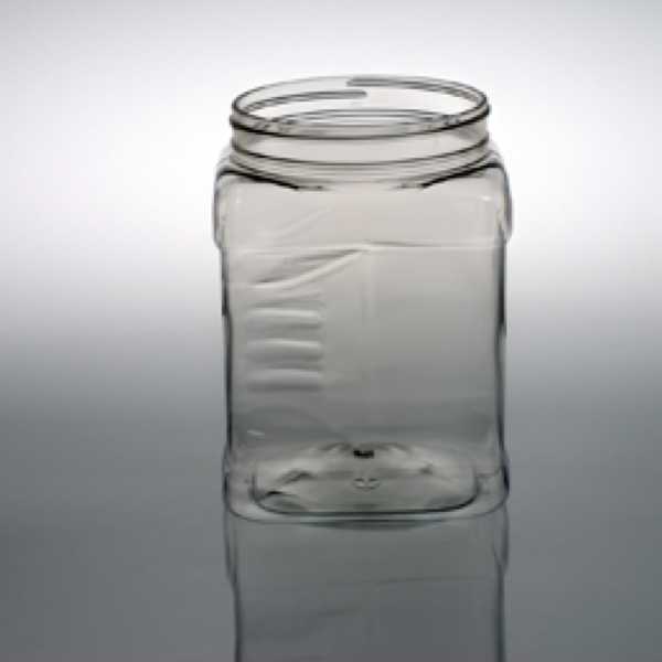 60OZ WHITE GRIPPED JAR SQUARE PET WITH 110-400 NECK FINISH