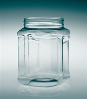 64OZ NATURAL GRIPPED JAR SQUARE PET WITH 110-400 NECK FINISH