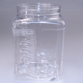 64OZ NATURAL GRIPPED JAR SQUARE PET WITH 110-400 NECK FINISH