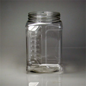 81OZ NATURAL RIBBED GRIPPED JAR SQUARE PET WITH 110-400 NECK FINISH
