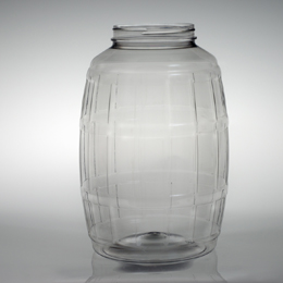 320OZ WHITE CHECKED BARREL ROUND PET WITH 120-400 NECK FINISH