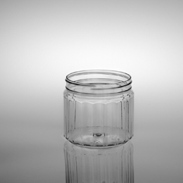 32OZ NATURAL FLUTED CANISTER ROUND PET WITH 110-400 NECK FINISH