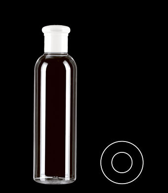 250ML TALL BOSTON ROUND PET WITH 24-415 NECK FINISH