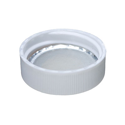 33- 400 WHITE RIB SIDE SMOOTH TOP PLASTIC CT CAP - HS035 PRINTED LINER-detail image