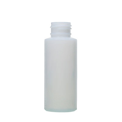 2OZ NATURAL CYLINDER ROUND PLASTIC BOTTLE - 24-410 NECK