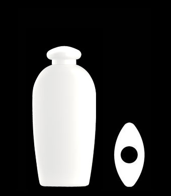 200ML ALMOND OVAL HDPE WITH 24-410 NECK FINISH