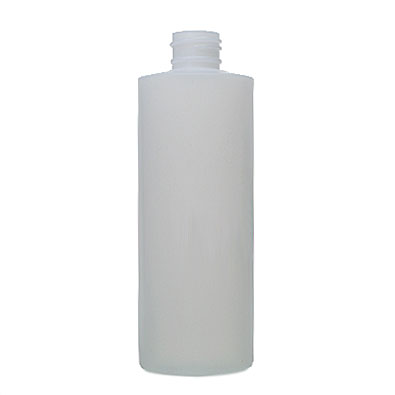 8OZ NATURAL HDPE CYLINDER ROUND PLASTIC BOTTLE - 24-410 NECK
