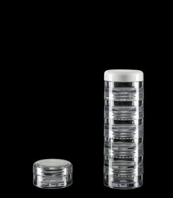 5ML CLEAR CRYSTAL STACKER ROUND SAN PLASTIC JAR
