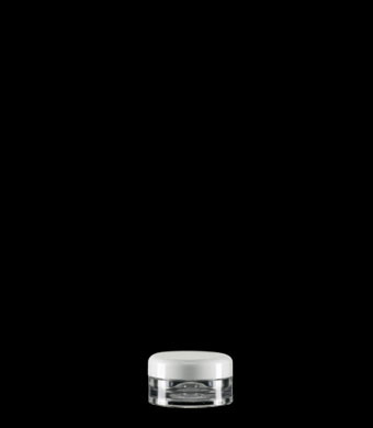 2ML CLEAR CRYSTAL ROUND SAN PLASTIC JAR