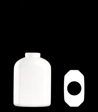 100ML FACETED TALC OVAL HDPE