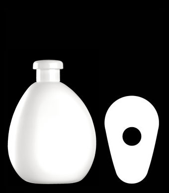 400ML PEBBLE OVAL HDPE WITH 24-415 NECK FINISH